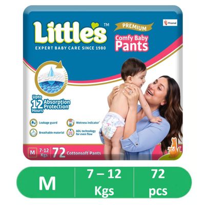 Littles Expert Baby Care Comfy Diaper Pant For Kids | White | M (7 - 12 kg)