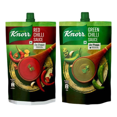 Knorr Red Chilli Sauce (360g) & Knorr Green Chilli Sauce (200g) Combo