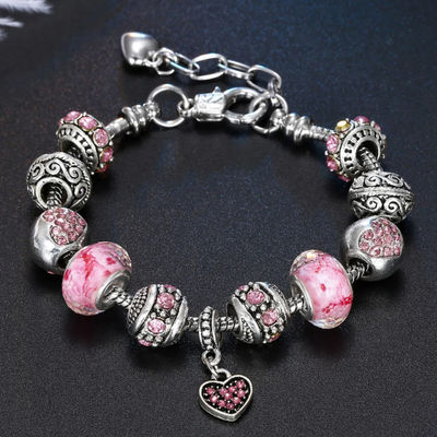 YouBella Jewellery Girls/Women's Silver Plated Stylish Latest Crystal Bracelet Bangle Jewellery