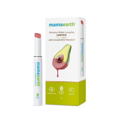 Mamaearth Moisture Matte Lipstick - Bubblegum Nude | Smudge Proof