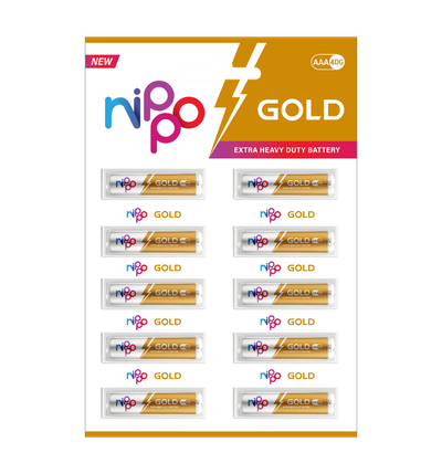 Nippo Gold Carbon Zinc AAA Batteries Pack of 10