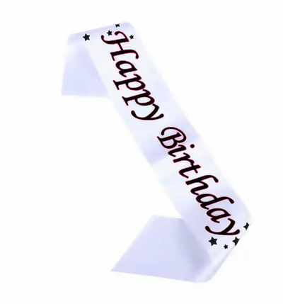 Let's Vybe Happy Birthday Sash (Colour May Vary)
