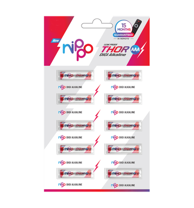 Nippo Thor Alkaline AAA Batteries Pack of 10