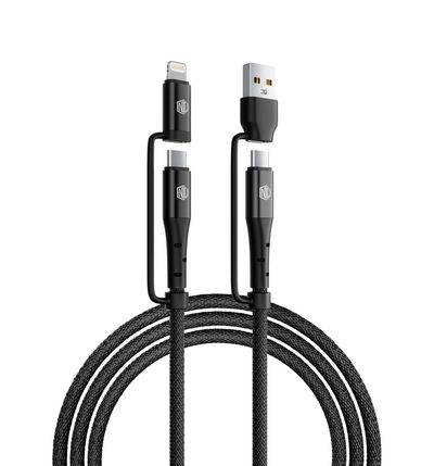 Nu Republic Blaze Quad 100W 4 In One Usb A To Type C To Type C Type L 1.2 M Cable