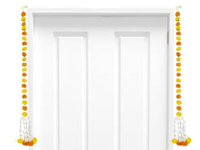 Gullak 3 ft Toran Garland Jhandu Jhumar Orange Yellow Multi