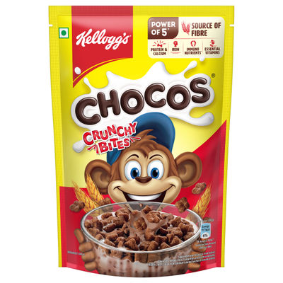 Kellogg's Chocos Crunchy Bites | Source of Calcium & Fibre, High in Protein | Kids Breakfast cereal