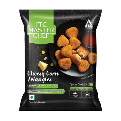 ITC Master Chef Cheesy Corn Triangle Nugget | Goodness of Protein | With Cheddar Cheese | 18 pieces