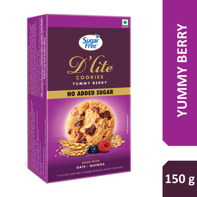 Sugar Free DLite Yummy Berry Cookies | Made With Oats And Quinoa