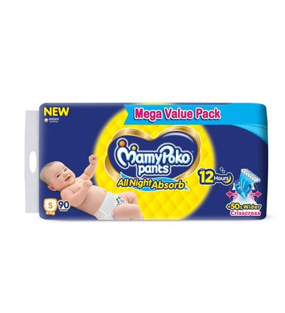 Mamypoko All Night Absorb Pants Diapers For Kids | S (4 - 8 kg)