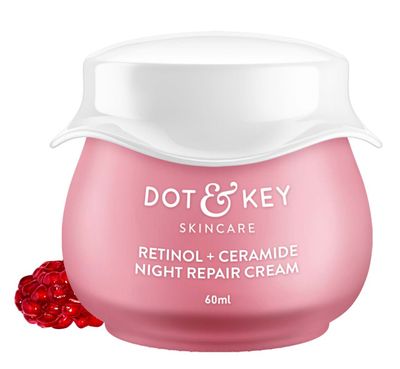 Dot & Key Retinol Night Cream With Ceramides Hyaluronic & Hibiscus Smoothes Wrinkles Fine Line