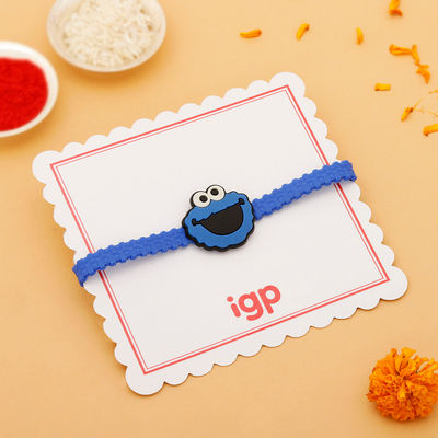Blue smiley applique silicone bracelet