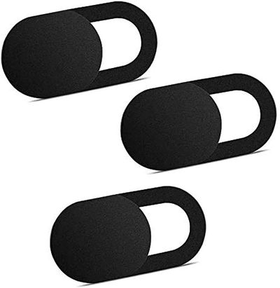 Striff Webcam Cover Slide, Ultra Thin Laptop Camera Cover Slide Blocker (Pack Of 3), Black