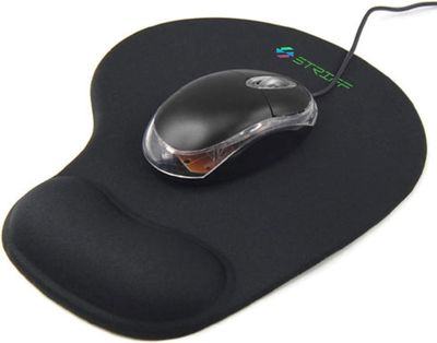 Striff Gel_Wrist_Support Mouse Pad With, Gaming Mouse Pad With Lycra Cloth Nonslip (Black)