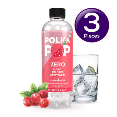 Polka Pop Cranberry Zero Sugar Sparkling Water 300 ml Combo
