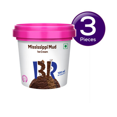 Baskin Robbins Mississippi Mud Ice Cream Cup 100 ml Combo