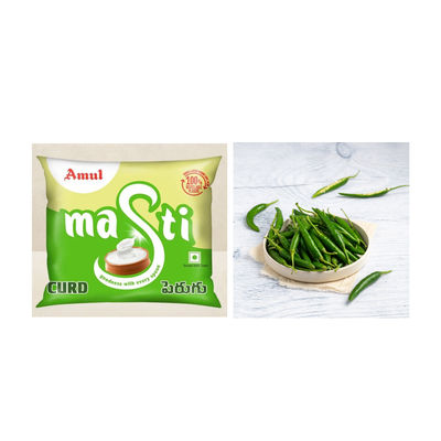 Amul Masti Curd Pouch(1pc) & Chilli Green(1pc) Combo