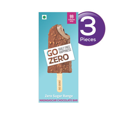 Go Zero Madagascar Chocolate Low Calorie Guilt Free Ice Cream Bar 70 ml Combo