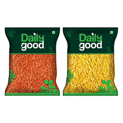 Daily Good Unpolished Masoor Dal(500gms) & Daily Good Unpolished Moong Dal(500gms) Combo