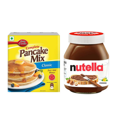 Betty Crocker Pancake Mix Original(250gms) & Ferror Hazelnut Spread With Cocoa(180gms) Combo