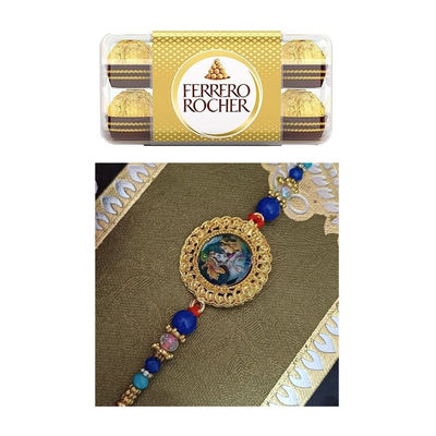 Nestlãƒâ© Kitkat Minis, Chocolate Coated Wafer Bar, Share Bag, Miniature Pouch(126gms) & Mirror Work And Red Tassle Lumba Rakhi For Sister(1pc) Combo