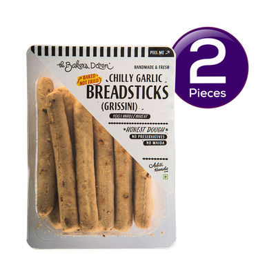 The Baker's Dozen Zero Maida Breadsticks (Grissini) Baked Snack No Palm Oil No preservatives 100% Wholewheat 100 g Combo