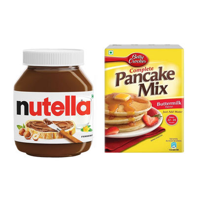 Ferrero Nutella Hazelnut Spread(180gms) & Betty Crocker Buttermilk Pancake Mix Pan Cake Mix For Kid(500gms) Combo