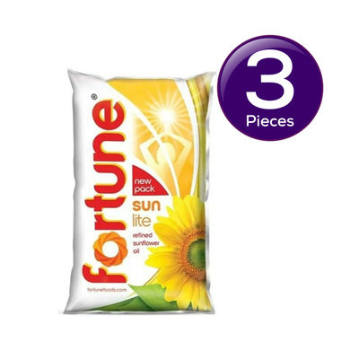 Fortune Sunlite Refined Sunflower Oil | Pouch 1 l Combo