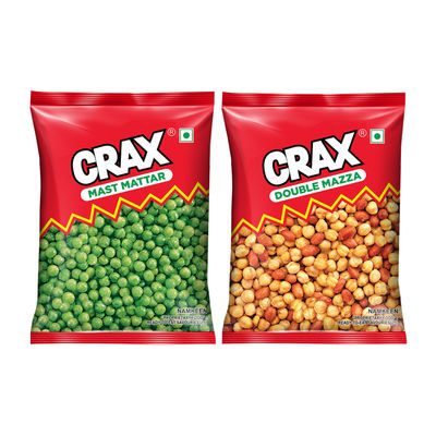 Crax Mast Mattar Namkeen Nut Mix(160gms) & Crax Double Mazza Namkeen Peanut Mix(160gms) Combo