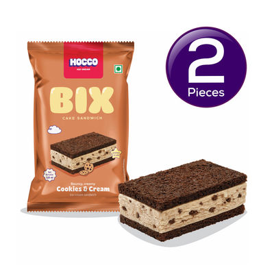 Hocco Bix Cake Cookies & Cream Ice Cream Sandwich 125 ml Combo