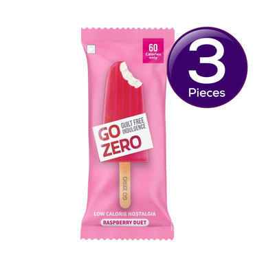 Go Zero Raspberry Duet Low Calorie Guilt Free Ice Cream Stick 60 ml Combo