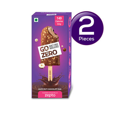 Go Zero Hazelnut Chocolate Low Calorie Guilt Free Ice Cream Bar 70 ml Combo
