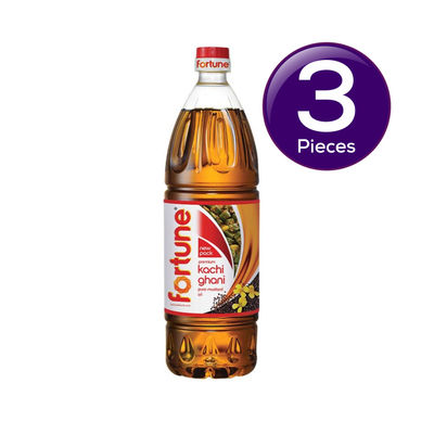 Fortune Kachi Ghani Mustard Oil | Bottle 1 l Combo