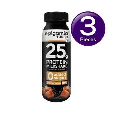 Epigamia Vanilla-Caramel Turbo 25 g Protein - Milkshake 250 ml Combo