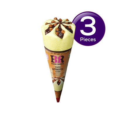 Baskin Robbins Top Notch Butterscotch Ice Cream Cone 110 ml Combo