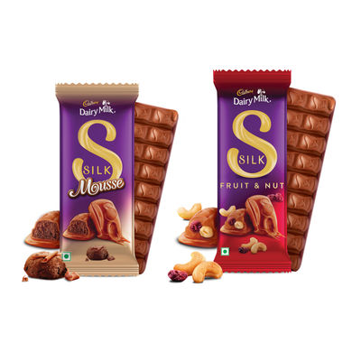 Cadbury Dairy Milk Silk Mousse Chocolate Bar 50 gms & Dairy Milk Silk Fruit & Nut 55 gms Combo