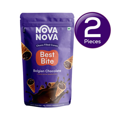 Nova Nova Best Bite Choco Filled Cones- Belgian Chocolate 50 g Combo
