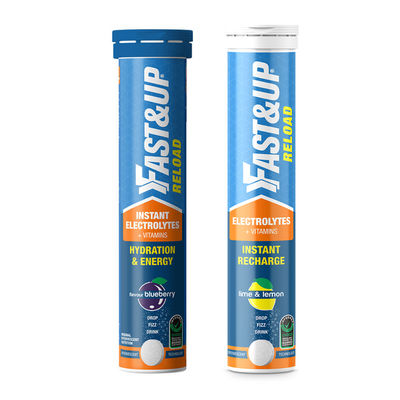 Fast&Up Reload Lime & Lemon Instant Energy Drink 5 Essential Electrolytes(20pc) & Fast&Up Reload Blue Berry Instant Energy Drink 5 Essential Electrolytes(20pc) Combo