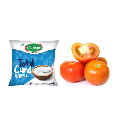 Heritage Total Curd Pouch 475.0 Gram(1pc) & Tomato Local(1pc) Combo 
