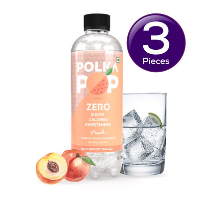 Polka Pop Peach Zero Sugar Sparkling Water 300 ml Combo
