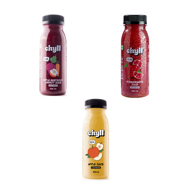 Chyll 100% Fresh Apple Beetroot Carrot Juice - Cold Pressed(200ml), Chyll 100% Fresh Pomegranate Juice - Cold Pressed(200ml) & Chyll 100% Fresh Apple Juice - Cold Pressed(200ml) Combo