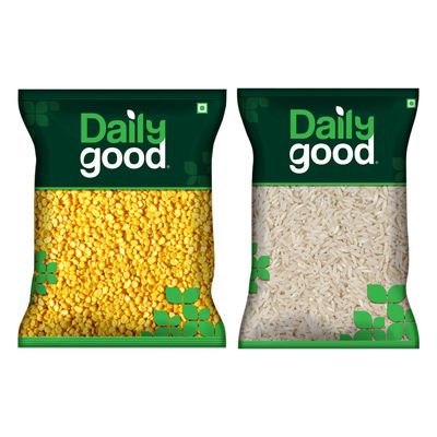 Daily Good Sona Masoori Raw Rice(1kg) & Daily Good Unpolished Moong Dal(500gms) Combo