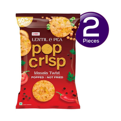 Unibic Lentil & Pea Pop Crisp - Masala Twist 40 g Combo