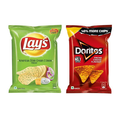 Lay'S American Cream & Onion Potato Chips(82gms) & Doritos Nacho Chips - Cheese Flavour(82gms) Combo