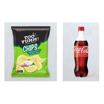 Too Yumm - Potato Chips American Sour Cream And Onion(84gms) & Coca-Cola Soft Drink(750ml) Combo