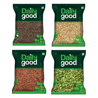 Daily Good Flax Seeds (Alsi Seeds)(200gms), Daily Good Sunflower Seeds(200gms) & Daily Good Chia Seeds(200gms) & Daily Good Pumpkin Seeds(200gms)Combo