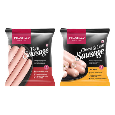 Prasuma Frozen Pork Sausage(250gms) & Prasuma Frozen Chicken Cheese & Chilli Sausage(250gms) Combo