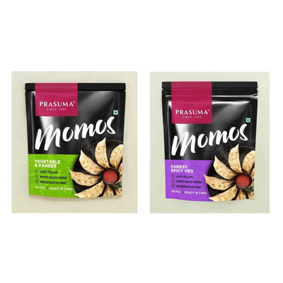Prasuma Vegetable And Paneer Momos(10pc) & Prasuma Momos Cheesy Spicy Veg(24pc) Combo