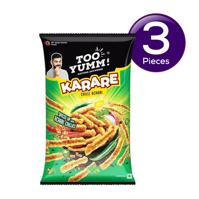 Too Yumm! Chilli Achari Karare | Munching Snack For Movies, Games, Parties & More 70 g Combo