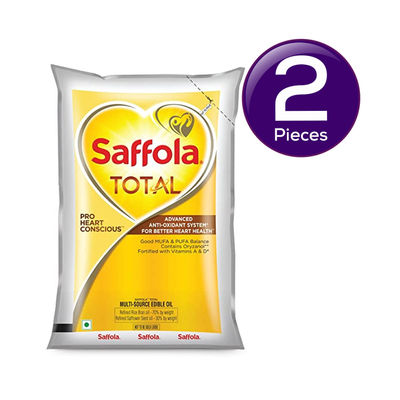 Saffola Total Oil, Heart Pro, Power of 6, Edible Oil - Pouch 1 l Combo