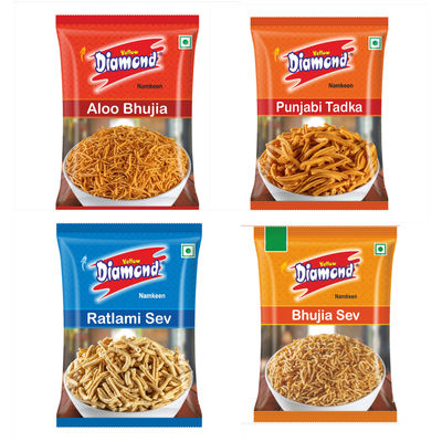 Yellow Diamond Aloo Bhujiya(40gms), Yellow Diamond Punjabi Tadka(38gms) & Yellow Diamond Ratlami Sev(38gms) & Yellow Diamond Bhujiya Sev(36gms) Combo